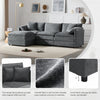 Nimbus 103 Inch Chenille Modular Sectional Sofa with Ottoman and Double Cushions, Dark Gray | Nimbus Canape Sectionnel Modulaire en Chenille 103 po avec Ottoman et Double Coussin, Gris Fonce
