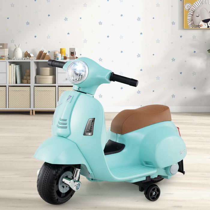Costway Enfants Rouler Sur Moto Avec Roues D'entrainement Phare Corne 6v Batterie Vert