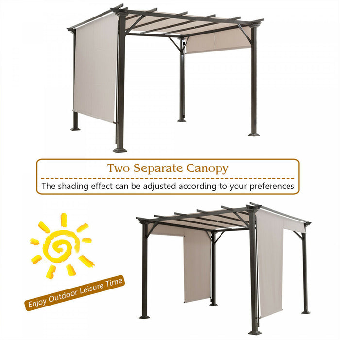 10’ X 10’ Pergola Kit Cadre En Metal Gazebo &canopy Cover Patio Furniture Shelter