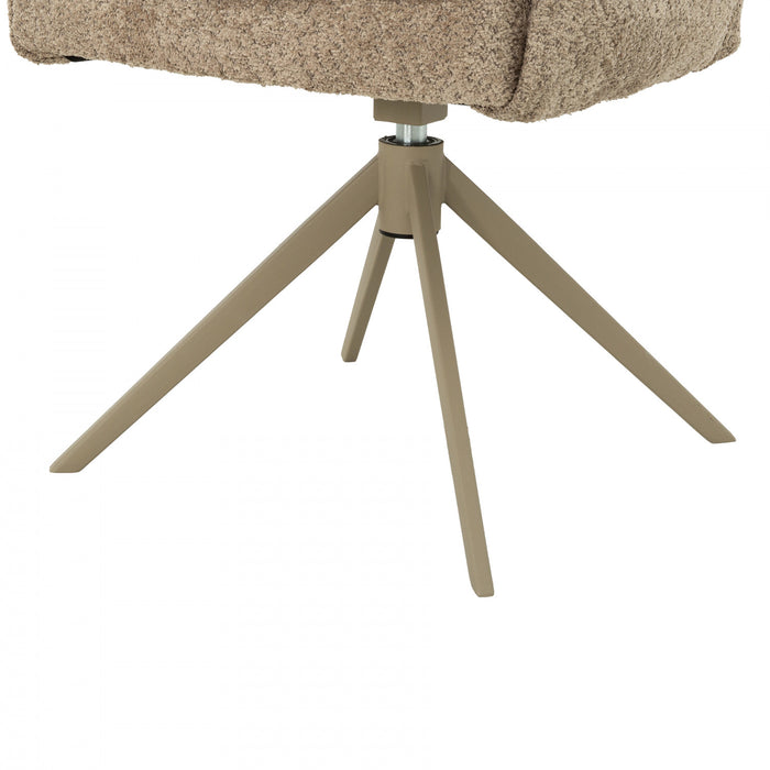 Fauteuil de salle a manger pivotant Elowen rembourre taupe (ens. de 2)