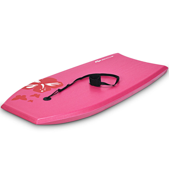 Goplus 41'' Super Leger Bodyboard Surfing W/leash Eps Core Embarque Ixpe Rose