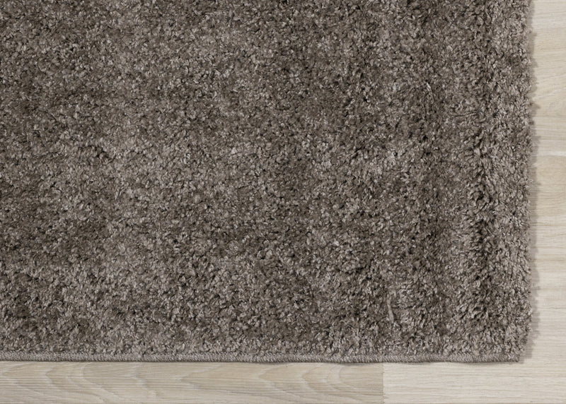 Carpette à poil long Brooklyn taupe foncé - 5 pi 3 po x 7 pi 7 po