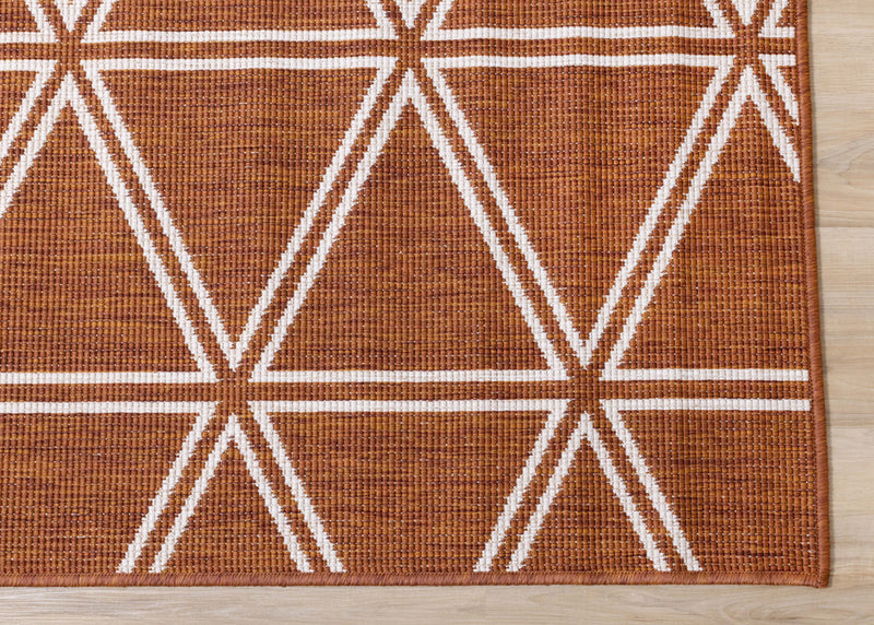 Carpette Brooke à motif de diamants géométriques pour l'extérieur - 7 pi 10 po x 11 pi 2 po