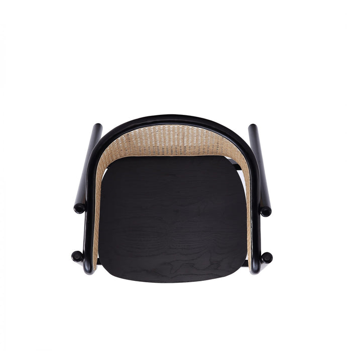 Fauteuil d’appoint en bois style industriel chic Versailles en noir et naturel - Lot de 2