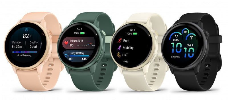 Montre connectee Garmin Vivoactive 6 Jasper Green - Vetement de performance, Coach Garmin, HIIT de force, Exercices de mobilite, Entrainements en fauteuil roulant