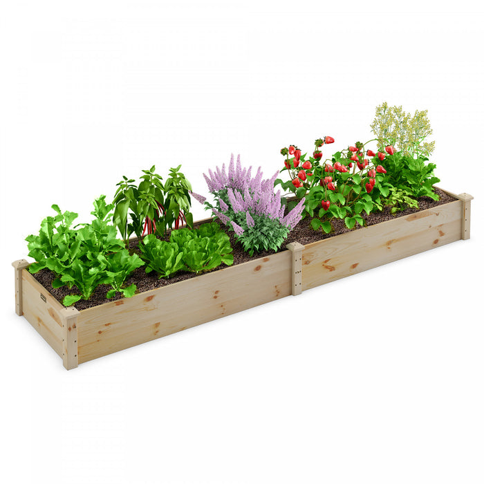 Lit De Jardin Sureleve En Bois De Sapin Sans Fond, Jardiniere Exterieure Pour Herbes, Legumes, Plantes, Lit De Plantation Pour Jardin, Balcon, Terrasse, Facile A Assembler, 240x60x25 Cm