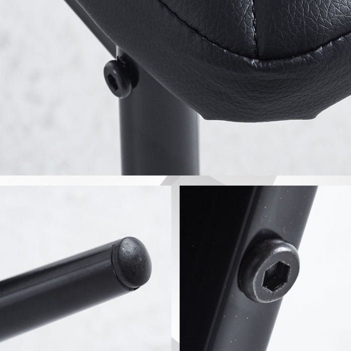 Ensemble de chaises de salle a manger modernes Ava avec motif de grille en diamant (lot de 6), cuir ignifuge et cadre en metal, noir