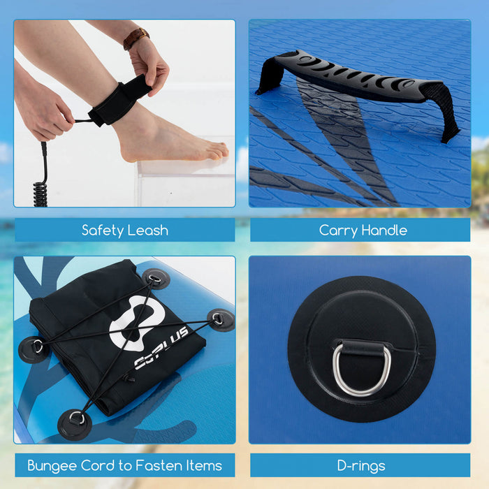 Petite Planche Gonflable De Sup Goplus, Planche De Pagaie Portable Avec Des Anneaux 5d