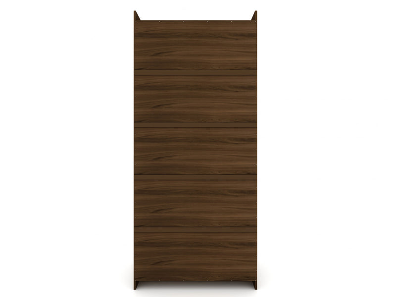 Armoire penderie contemporaine moderne Mulberry 2 pieces en brun chataigne