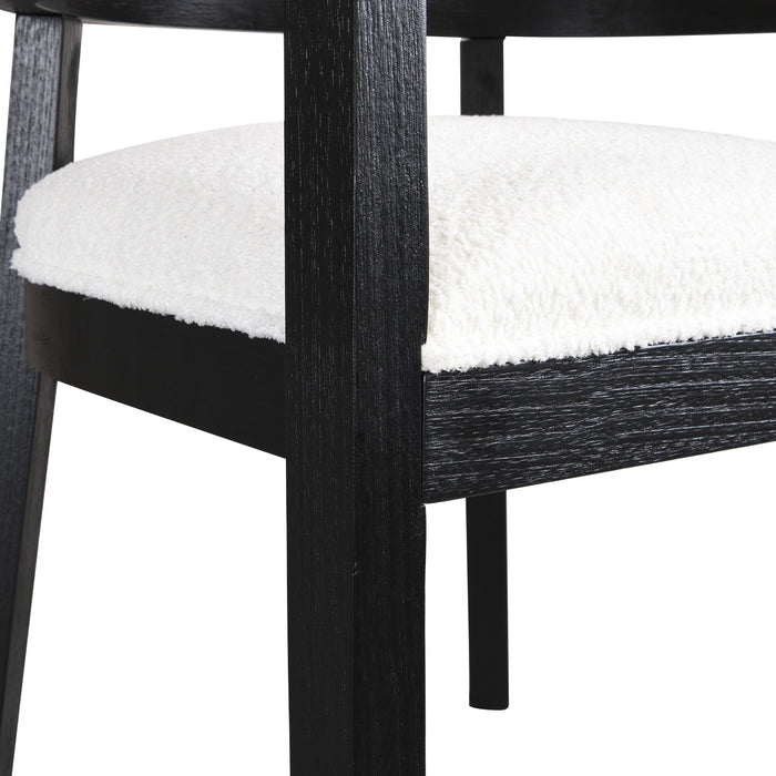 Ensemble De 2 Chaises De Salle À Manger Lance Avec Dossier En Rotin Et Siège En Forme De U - Noir