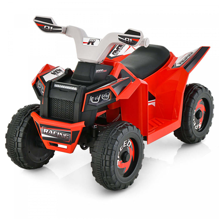 Costway Kids Ride Sur Atv 4 Wheeler Quad Toy Car 6v Alimente Par Batterie Jouet Motorise Rouge