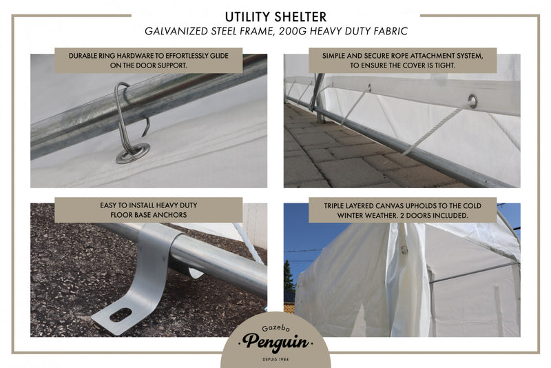 Gazebo Penguin abri utilitaire 5 pi. x 8pi.