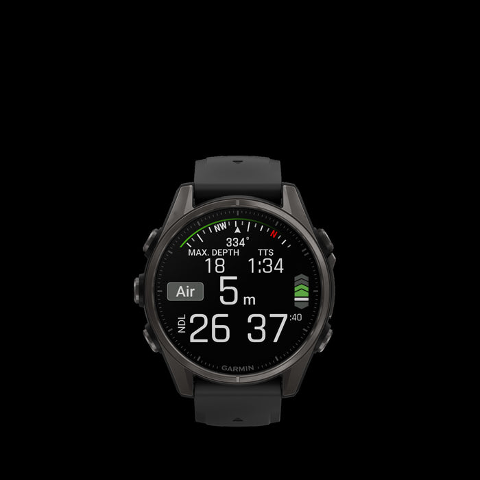  Carbon Gray Dlc Titanium With Black/pebble Gray Silicone Band