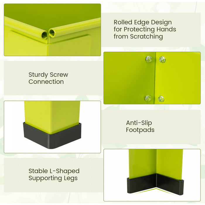 Costway 40\" Lit De Jardin Eleve Avec Les Jambes Boite De Planteur En Metal Elevee Trou De Drainage Cour Arriere Vert