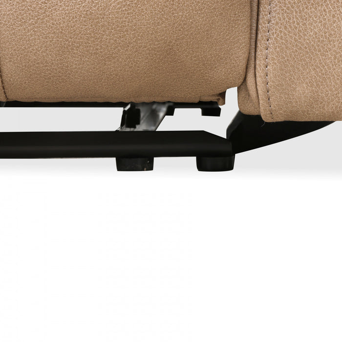 Sofa inclinable electrique Marlow de 84 po en cuir assorti avec USB/USB-C - Taupe