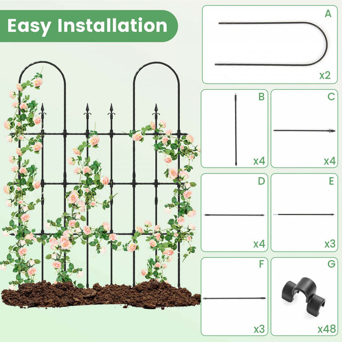 Costway 2 Pcs Trellis De Jardin Pour Les Plantes D'escalade Cadre De Support D'usine Metallique Inoxydable