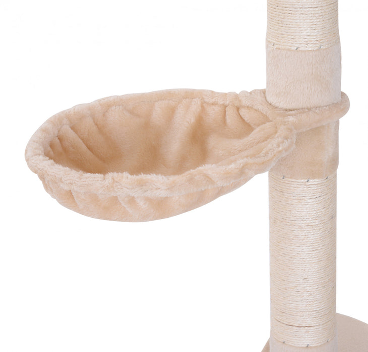 Pawhut 8.5ft Chat Escalade Arbre 5 Niveaux Centre D'activites Du Sol Au Plafond Chat Grimpeur Jouet Avec Grattoir Jouer Repos Post Meubles Pour Animaux De Compagnie Beige
