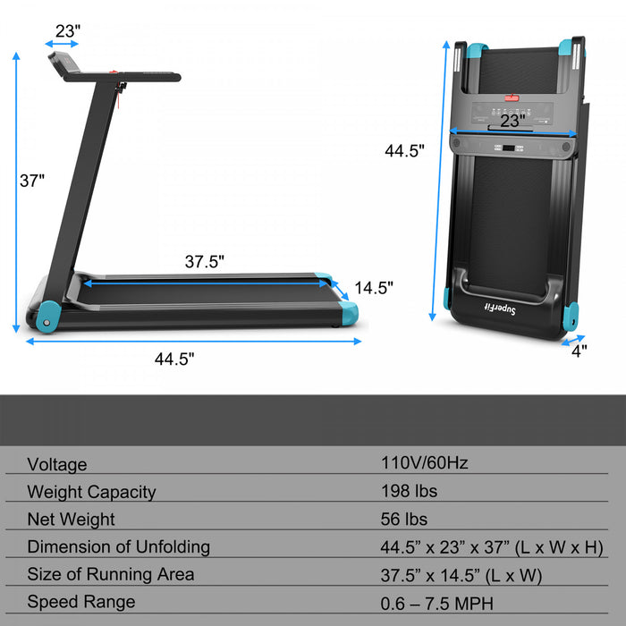 Marque Costway Tapis De Course/marche Compact Electrique Pliant Avec Application Haut Parleur