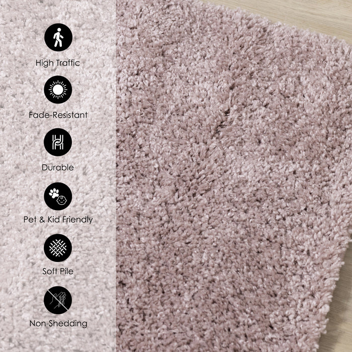 Tapis Taylor a poils longs confort rose, 7'10\" x 10'6\"