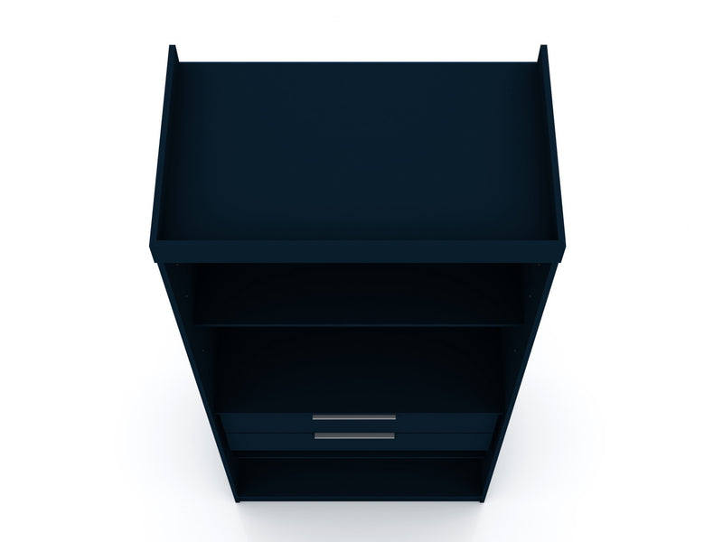 Armoire contemporaine moderne Mulberry 13 pieces en bleu minuit