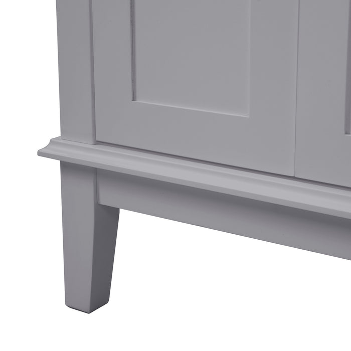 Savannah Meuble de salle de bain 30 pouces avec vasque en ceramique et armoire de rangement spacieux, Gris