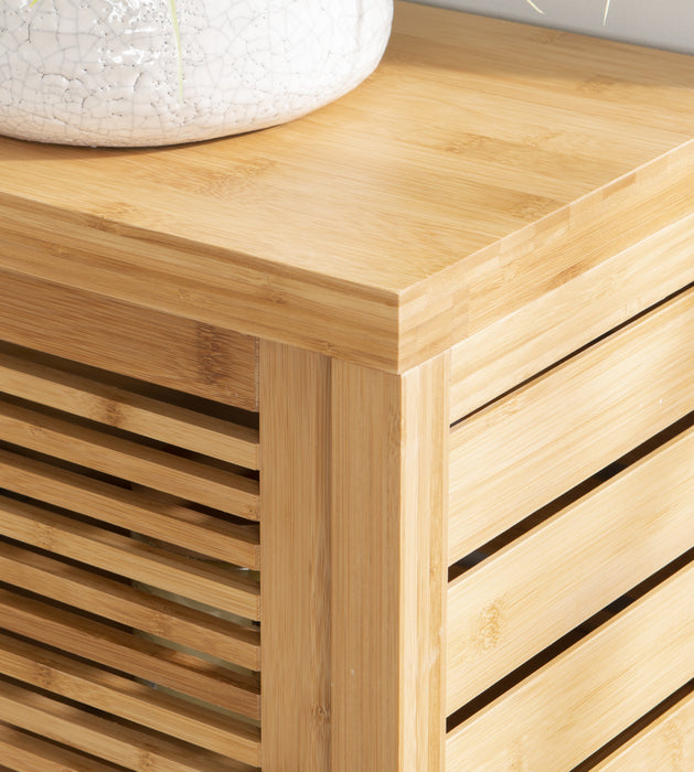 Armoire décorative Bracken en bambou à 2 portes - naturelle