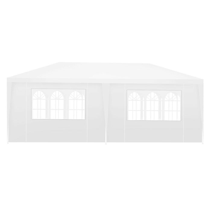 Costway Tonnelle Tente De Jardin Tente De Fete Tente De Reception Pavillon De Jardin Blanche Fenetres En Tube Acier Et Pe