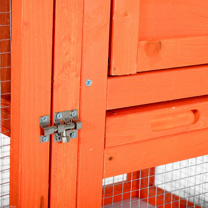 Pawhut 121,9 X 61 X 91,4 Cm De Luxe Clapier Etanche En Bois Pour Lapin Cage Pour Petits Animaux Avec Echelle Et Enclos