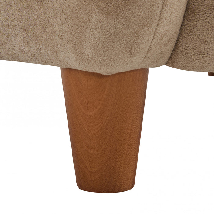 Sophia Fauteuil confortable rembourre avec dossier a oreilles, camel clair