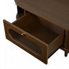 Grain 39.3 Inch Walnut Coffee Table with Roll-Up Door and Acrylic Drawer, Walnut | Grain Table Basse Noyer 39.3 po avec Porte Enroulable et Tiroir Acrylique, Noyer