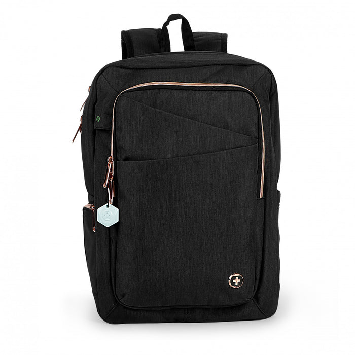 Sac a dos intelligent Swissdigital Design KATY ROSE - Rucksack avec port de chargement integre - Noir