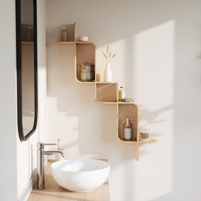 Tablette murale moderne Montage de Umbra en bois - naturelle