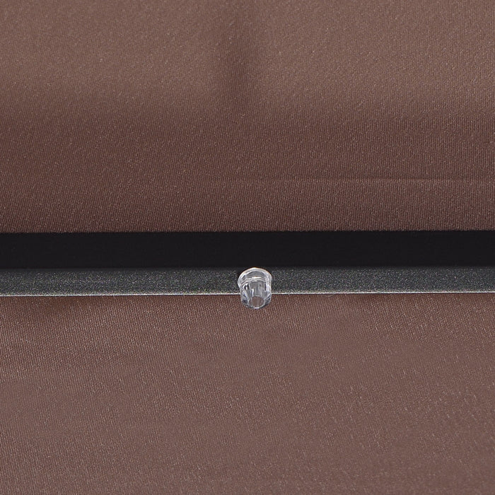 Costway Parasol Solaire de Patio 10ft LED Marche d'Exterieur en Acier Incline avec Manivelle Tan
