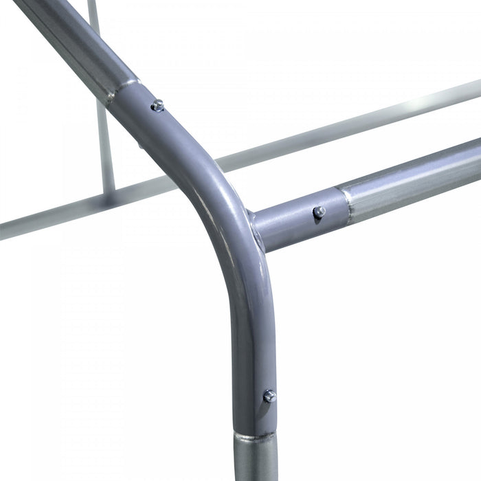 Pawhut Poulailler En Metal Pour 15 A 18 Poulets, Enclos A Poules D'exterieur Avec Couverture Pour Ferme De Jardin, 18.7' X 9.2' X 6.4'