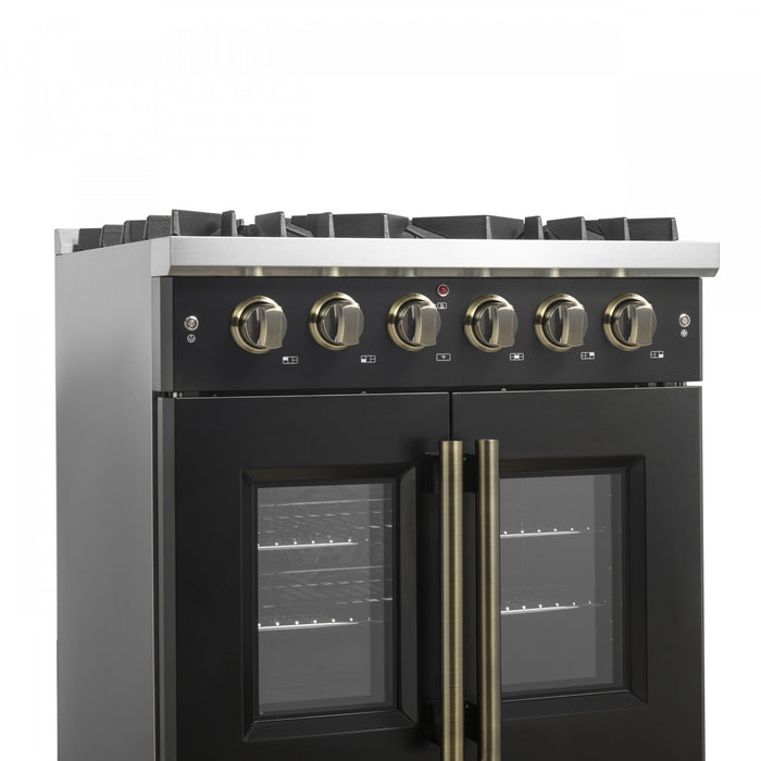 Cuisiniere a gaz noire Galiano 30 pouces, 4,32 pi³ – FFSGS6444-30BLK