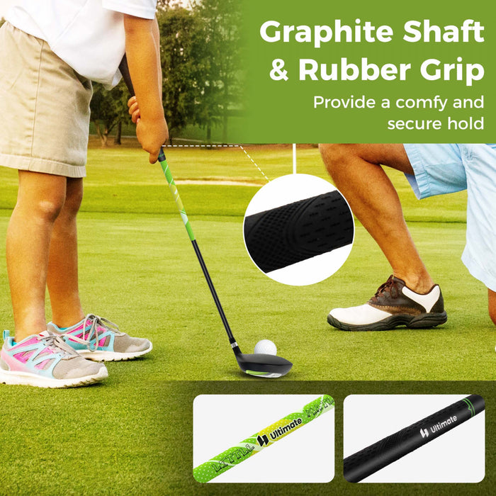 Ultimate Kids Golf Practice Set Junior Complete Golf Club Set Pour Enfants Ages De 5 A 7 Ans Vert