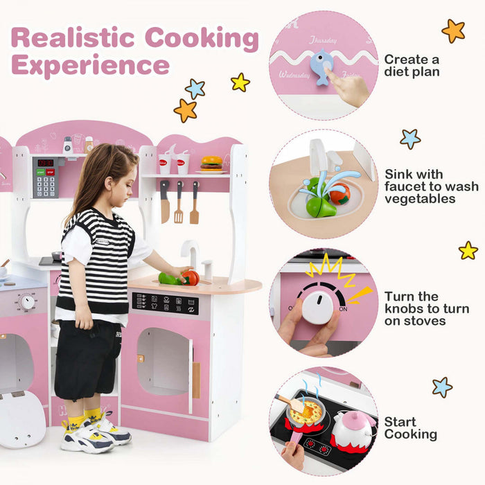 Honeyjoy Coin Cuisine Jeu Avec Machine A Cafe Four Micro-ondes Machine A Laver Rose