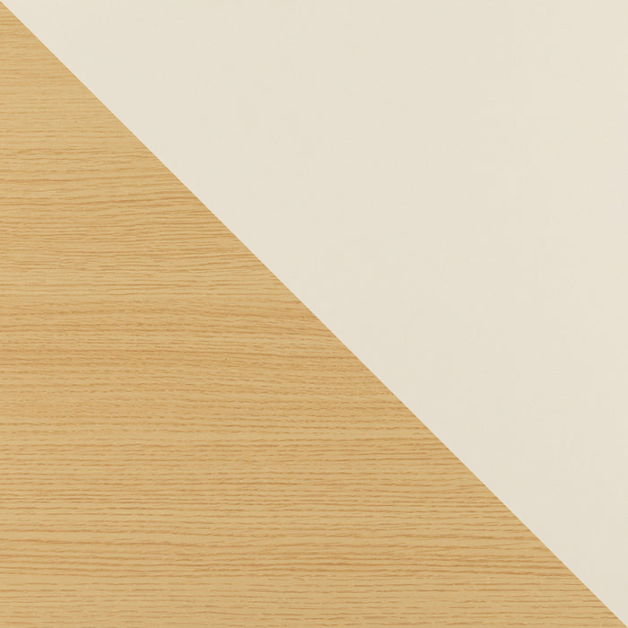 Table de nuit moderne Amara 20\" en creme et chene clair (1 tiroir)