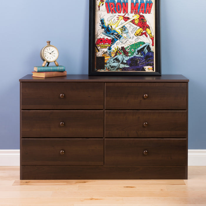 Commode Astrid à 6 tiroirs - espresso