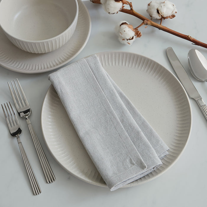 Ensemble de Vaisselle H2K Sesame 12 Morceaux en Gres Texture