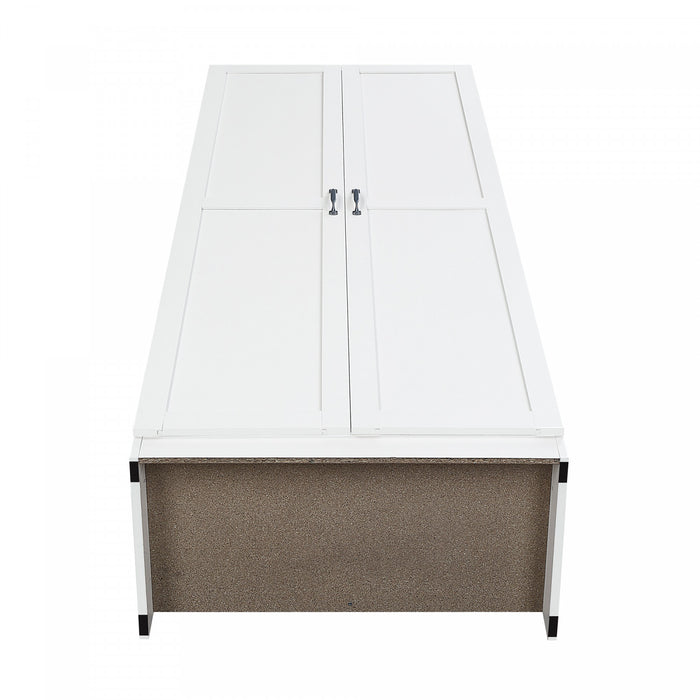 Armoire de rangement moderne Hopkins 30\" en blanc (4 etageres) - Lot de 2