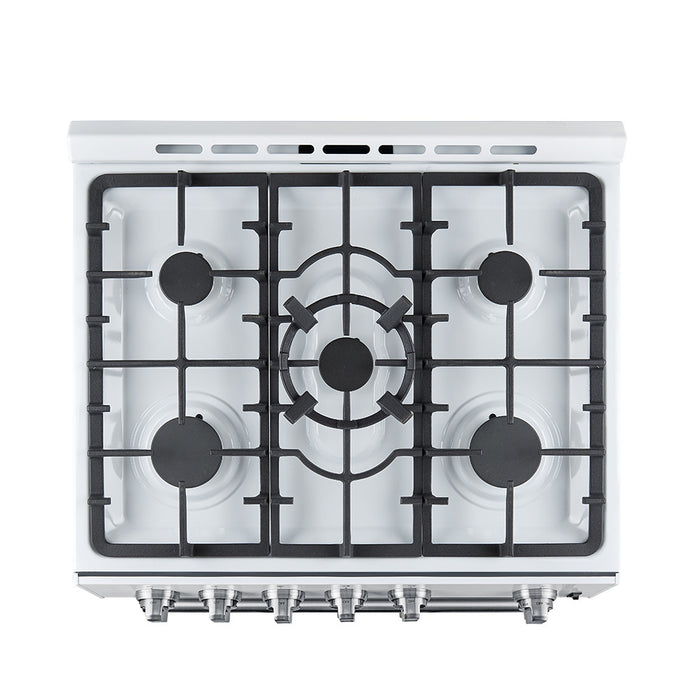 Cuisiniere a gaz Leonardo Espresso de 30\", blanc, 5 pi³ – FFSGS1116-30WHT