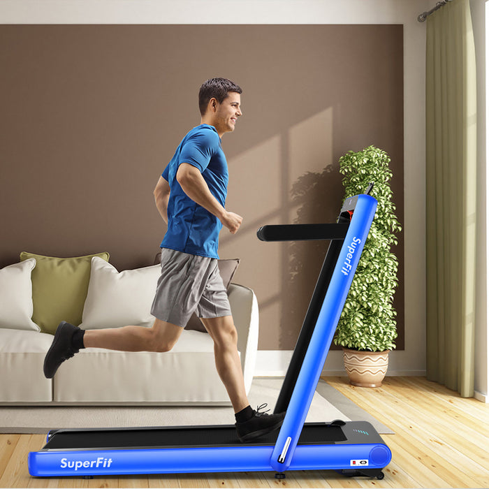 Tapis De Course Pliant 2 En 1 16km/h Superfit – Avec Bluetooth Et Controle Via App
