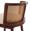 Talia Wooden Counter Height Bar Stool Set of 4 with Rattan Backrest,Walnut | Talia – Lot de 4 tabourets de bar de hauteur comptoir en bois avec dossier en rotin, finition noyer