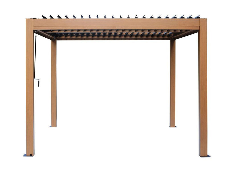 Vikos 10 X10 Pergola En Aluminium Finition Bois