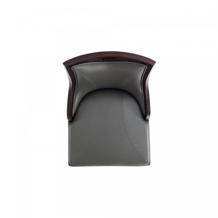 Tabouret de bar en bois traditionnel Emperor avec assise rembourree, graphite – Lot de 2