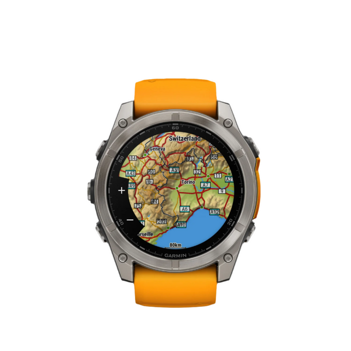  Titanium With Spark Orange/graphite Silicone Band