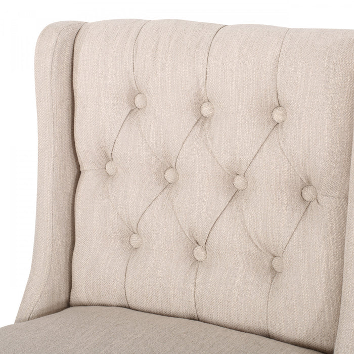 Ensemble De 2 Tabourets De Bar Bruce De 30,5 Po – Hauteur Comptoir – Pattes En Metal Et Tissu Rembourre, Beige