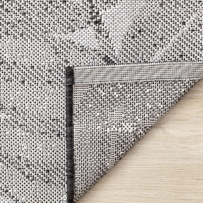 Tapis Jackson a feuilles botaniques gris et blanc, 6'7\" x 9'6\"