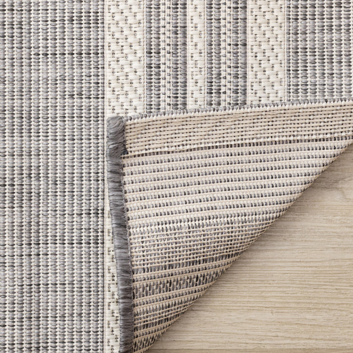 Tapis Jackson a rayures creme taupe, 5'3\" x 7'7\"